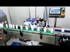 กระป๋องกลมติดตัวเอง กระป๋องกลมกระป๋องกลม เครื่องติดป้ายแบบอัตโนมัติเต็ม