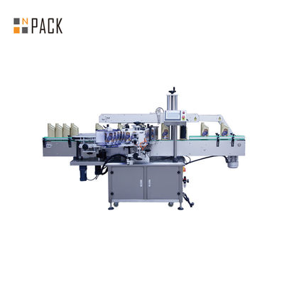 อัตโนมัติความเร็วสูง Double Side Sticker Label Applicator Machine สําหรับกระปุก
