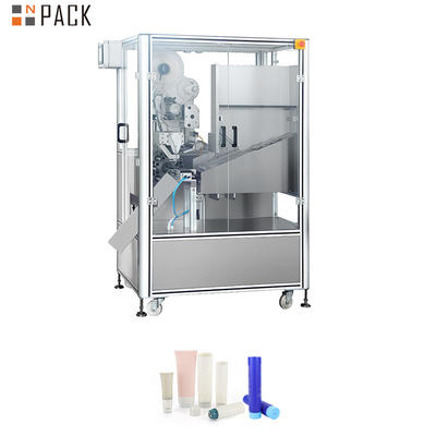 Npack เครื่องแต่งหน้า ครีมหน้า น้ํายาแป้งฟัน อลูมิเนียมกลม Tube Labeller เครื่องพลาสติก Soft Tube Labelling Machine